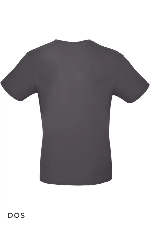 T-shirt unisexe gris anthracite vu de dos.